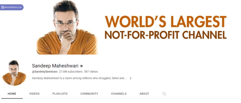 Sandeep Maheshwari’s Youtube Channel